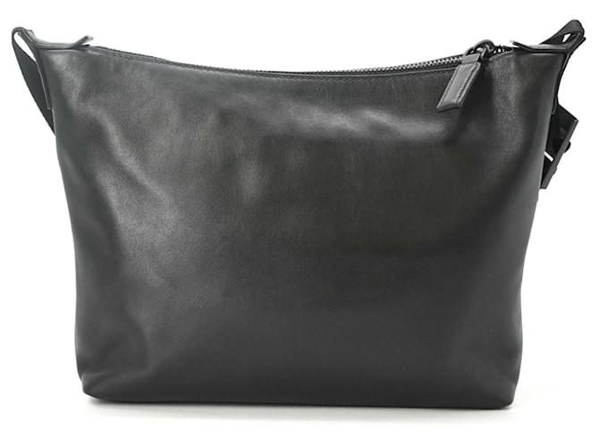 Borsa a tracolla Prada in pelle nera e blu Nero - vista 3
