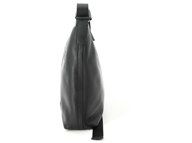 Borsa a tracolla Prada in pelle nera e blu Nero - vista 5