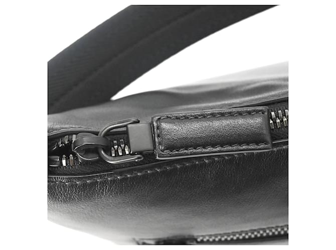 Borsa a tracolla Prada in pelle nera e blu Nero - vista 8