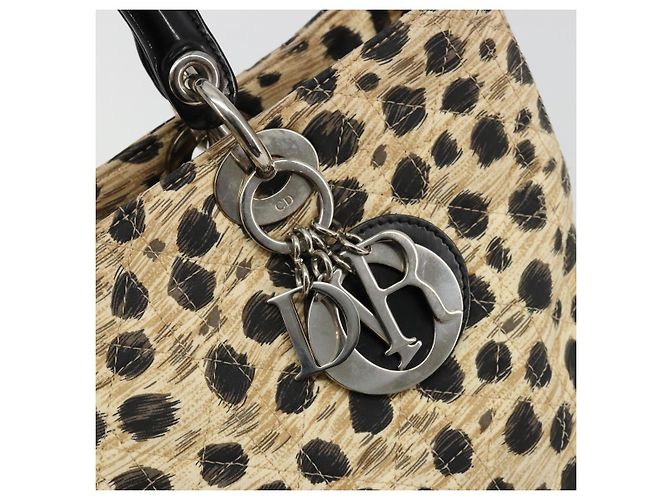 Borsa Christian Dior Canage Lady Dior in nylon beige argento Auth 182018V - vista 18