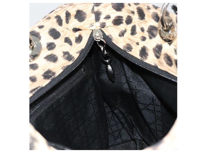 Borsa Christian Dior Canage Lady Dior in nylon beige argento Auth 182018V - vista 20