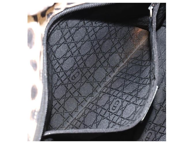 Borsa Christian Dior Canage Lady Dior in nylon beige argento Auth 182018V - vista 23