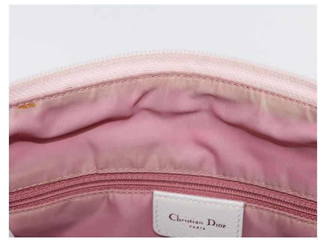 Borsa a tracolla Christian Dior Trotter Canvas Rosa Argento Auth bs35231 - vista 10
