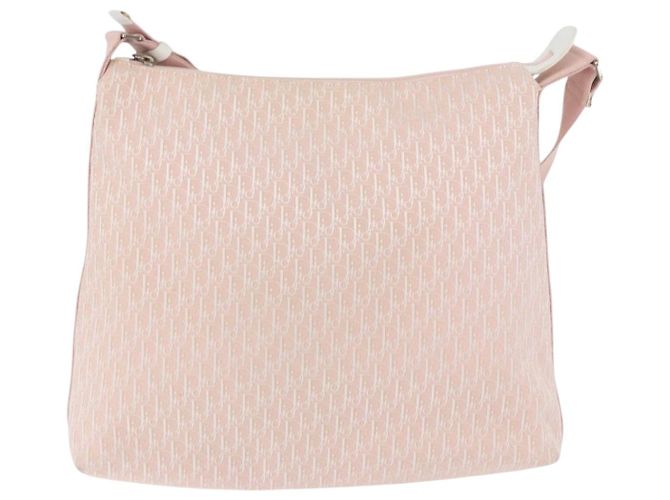 Borsa a tracolla Christian Dior Trotter Canvas Rosa Argento Auth bs35231 - vista 13