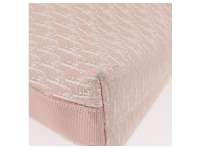 Borsa a tracolla Christian Dior Trotter Canvas Rosa Argento Auth bs35231 - vista 15