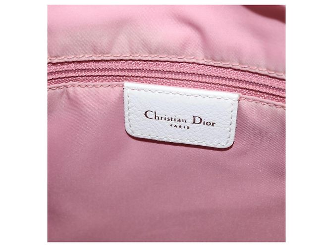 Borsa a tracolla Christian Dior Trotter Canvas Rosa Argento Auth bs35231 - vista 19