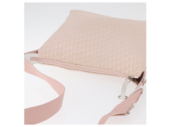 Borsa a tracolla Christian Dior Trotter Canvas Rosa Argento Auth bs35231 - vista 7