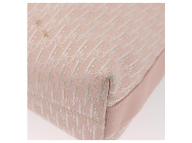 Borsa a tracolla Christian Dior Trotter Canvas Rosa Argento Auth bs35231 - vista 9
