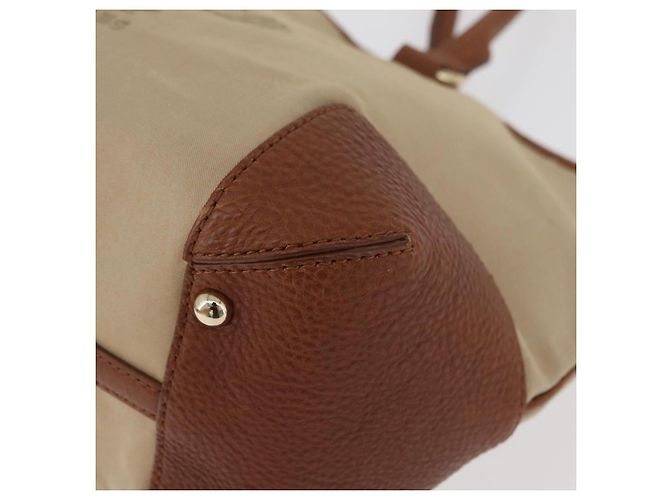 Bolso Tote BURBERRY de lona beige y oro Auth 182423 Dorado - vista 15