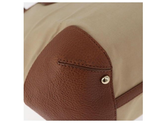 Bolso Tote BURBERRY de lona beige y oro Auth 182423 Dorado - vista 16