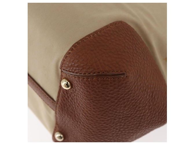 Bolso Tote BURBERRY de lona beige y oro Auth 182423 Dorado - vista 17