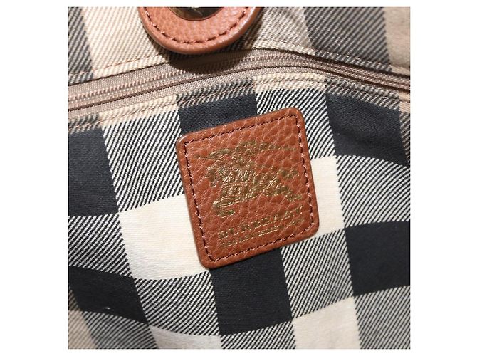 Bolso Tote BURBERRY de lona beige y oro Auth 182423 Dorado - vista 18