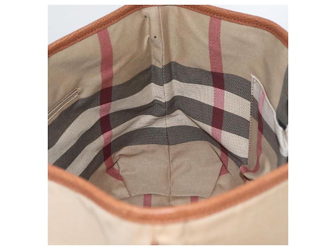 Bolso Tote BURBERRY de lona beige y oro Auth 182423 Dorado - vista 19