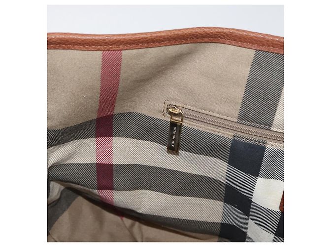 Bolso Tote BURBERRY de lona beige y oro Auth 182423 Dorado - vista 21