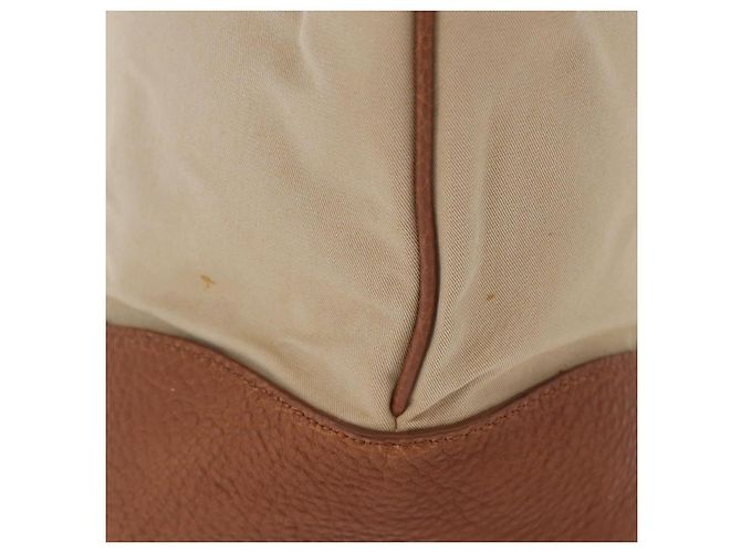Bolso Tote BURBERRY de lona beige y oro Auth 182423 Dorado - vista 5