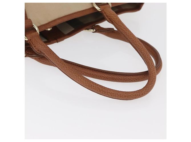 Bolso Tote BURBERRY de lona beige y oro Auth 182423 Dorado - vista 8