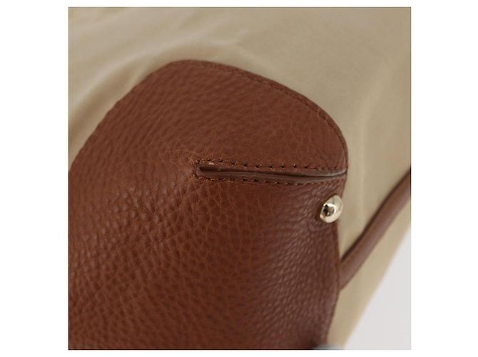 Bolso Tote BURBERRY de lona beige y oro Auth 182423 Dorado - vista 9