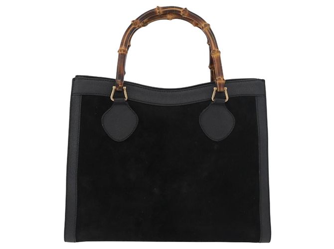 Borsa Tote GUCCI Bamboo in scamosciato nero e oro 002 1186 0260 Auth 180122 D'oro - vista 13