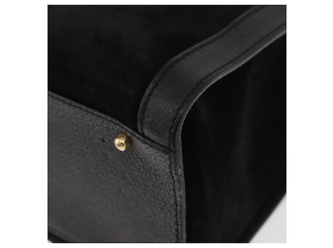 Borsa Tote GUCCI Bamboo in scamosciato nero e oro 002 1186 0260 Auth 180122 D'oro - vista 14