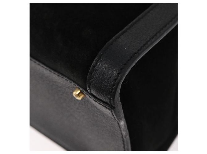 Borsa Tote GUCCI Bamboo in scamosciato nero e oro 002 1186 0260 Auth 180122 D'oro - vista 16
