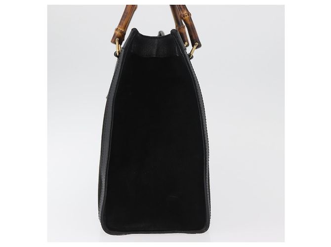 Borsa Tote GUCCI Bamboo in scamosciato nero e oro 002 1186 0260 Auth 180122 D'oro - vista 3