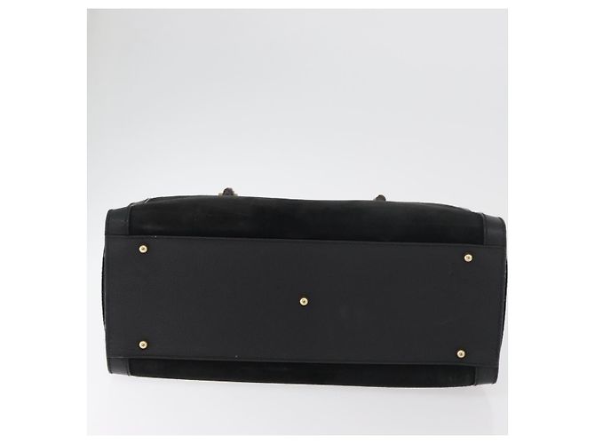 Borsa Tote GUCCI Bamboo in scamosciato nero e oro 002 1186 0260 Auth 180122 D'oro - vista 5