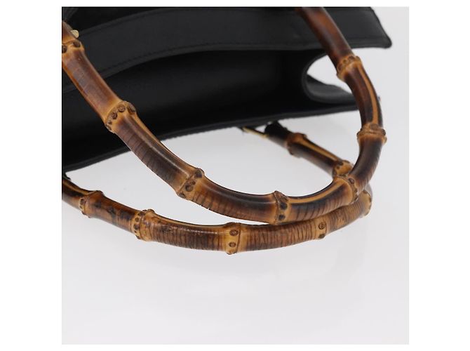 Borsa Tote GUCCI Bamboo in scamosciato nero e oro 002 1186 0260 Auth 180122 D'oro - vista 7