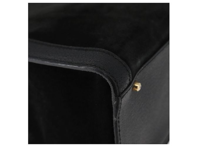 Borsa Tote GUCCI Bamboo in scamosciato nero e oro 002 1186 0260 Auth 180122 D'oro - vista 9
