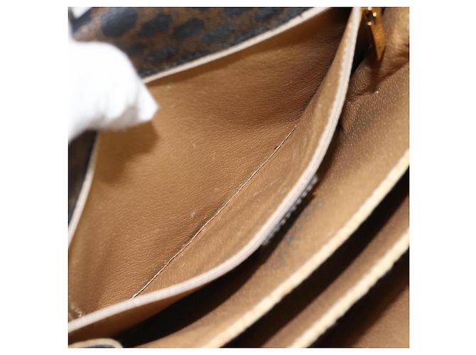 Céline CELINE Borsa Macadam Canvas Horse Carriage in PVC e pelle nera e oro Auth 182778V Nero D'oro - vista 22