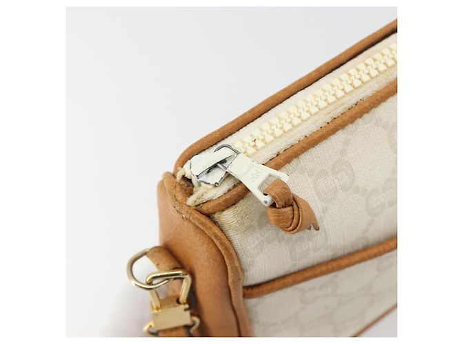 Borsa a Spalla GUCCI GG Plus Supreme PVC Bianco Oro Autentica 182471 D'oro - vista 10
