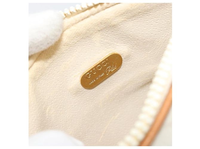 Borsa a Spalla GUCCI GG Plus Supreme PVC Bianco Oro Autentica 182471 D'oro - vista 11