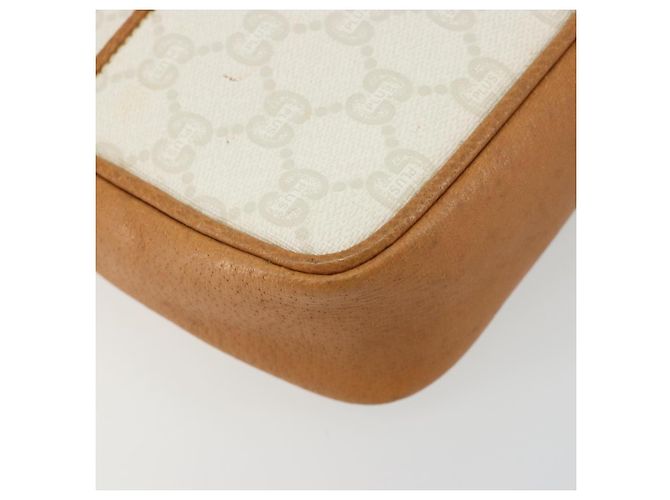 Borsa a Spalla GUCCI GG Plus Supreme PVC Bianco Oro Autentica 182471 D'oro - vista 14
