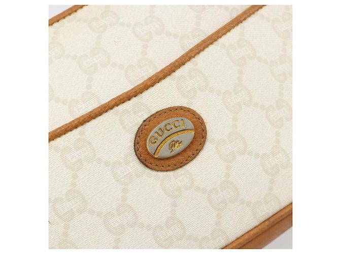 Borsa a Spalla GUCCI GG Plus Supreme PVC Bianco Oro Autentica 182471 D'oro - vista 17
