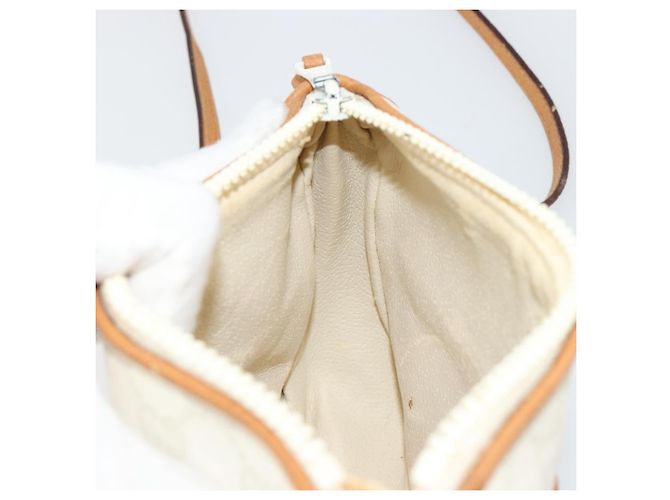 Borsa a Spalla GUCCI GG Plus Supreme PVC Bianco Oro Autentica 182471 D'oro - vista 18