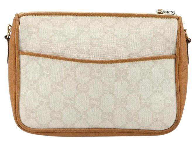 Borsa a Spalla GUCCI GG Plus Supreme PVC Bianco Oro Autentica 182471 D'oro - vista 2