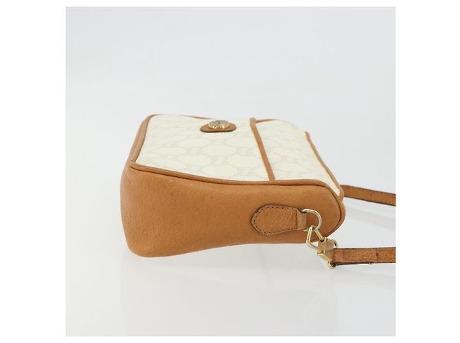 Borsa a Spalla GUCCI GG Plus Supreme PVC Bianco Oro Autentica 182471 D'oro - vista 3