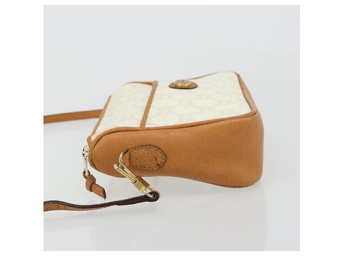 Borsa a Spalla GUCCI GG Plus Supreme PVC Bianco Oro Autentica 182471 D'oro - vista 4