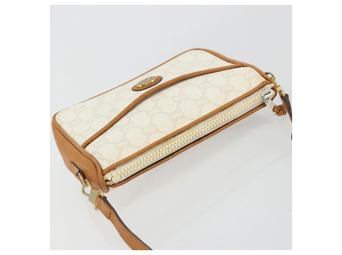 Borsa a Spalla GUCCI GG Plus Supreme PVC Bianco Oro Autentica 182471 D'oro - vista 6