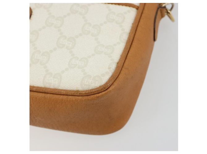Borsa a Spalla GUCCI GG Plus Supreme PVC Bianco Oro Autentica 182471 D'oro - vista 9