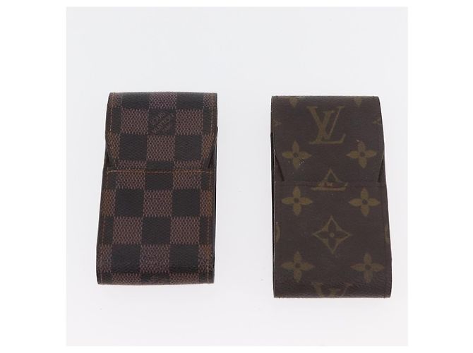 LOUIS VUITTON Monogram Damier Ebene Etui Cigarette Case 4 Set LV Auth BA13268 Monograma - vista 13