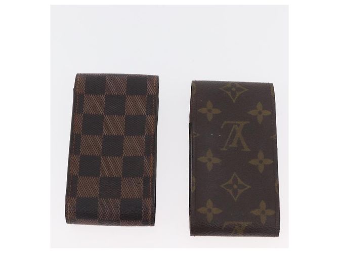 LOUIS VUITTON Monogram Damier Ebene Etui Cigarette Case 4 Set LV Auth BA13268 Monograma - vista 14