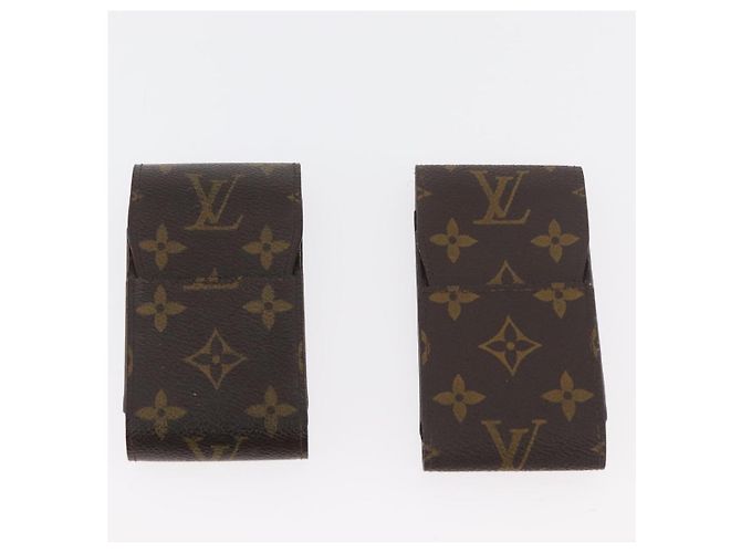 LOUIS VUITTON Monogram Damier Ebene Etui Cigarette Case 4 Set LV Auth BA13268 Monograma - vista 2
