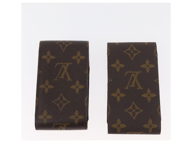LOUIS VUITTON Monogram Damier Ebene Etui Cigarette Case 4 Set LV Auth BA13268 Monograma - vista 3