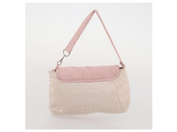 Borsa Salvatore Ferragamo in Nylon e Pelle 2 Set Bianco Rosa Auth BA13059 - vista 11