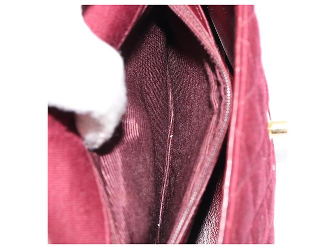 CHANEL Matelasse Chain Shoulder Bag Cotton Bordeaux Gold CC Auth 171294 D'oro Bordò - vista 24