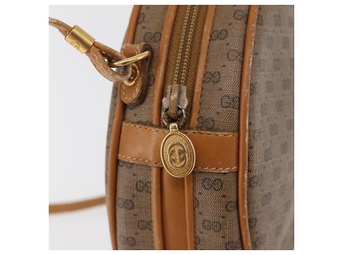 GUCCI Micro GG Supreme Schultertasche PVC Beige Gold Auth BA13154 Golden - Ansicht 10
