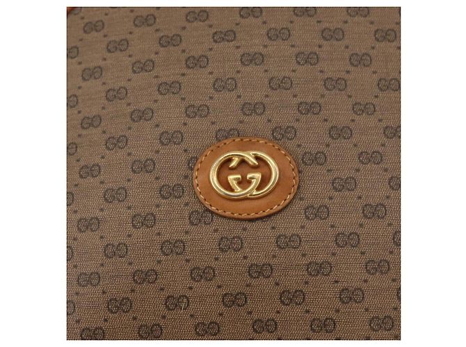 GUCCI Micro GG Supreme Schultertasche PVC Beige Gold Auth BA13154 Golden - Ansicht 17