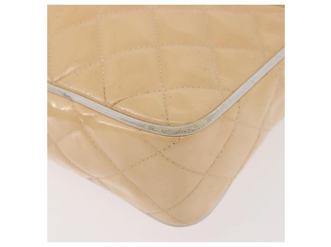 CHANEL Matelasse Chain Shoulder Bag Pelle Vernice Avorio Oro CC Auth BA13017 D'oro Crudo - vista 15