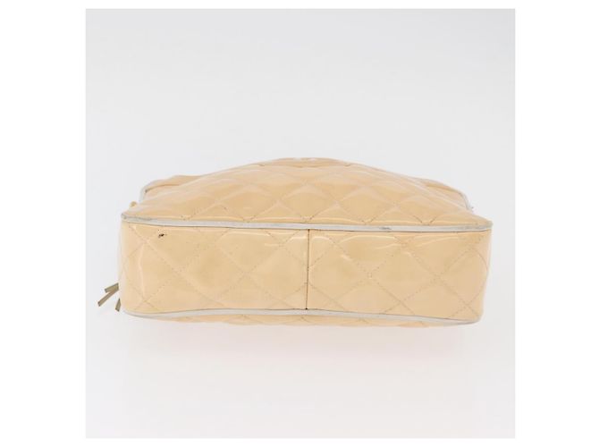 CHANEL Matelasse Chain Shoulder Bag Pelle Vernice Avorio Oro CC Auth BA13017 D'oro Crudo - vista 5