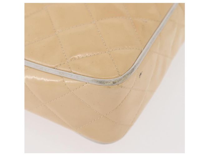 CHANEL Matelasse Chain Shoulder Bag Pelle Vernice Avorio Oro CC Auth BA13017 D'oro Crudo - vista 8